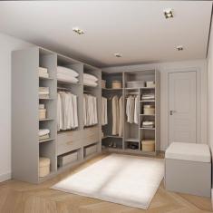 Guarda-roupa Modulado de Canto 5 Peças Jade Cabecasa Madeiramadeira Cinza Urbano