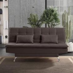 Sofá Cama 3 Lugares 192cm com Pés de Alumínio Luna - Estofart