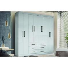 Guarda Roupa 8 Portas e 6 Gavetas Liverpool Branco - Santos Andirá