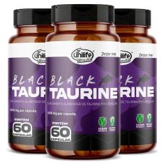 Kit 3 Taurina Black Unilife 60 Cápsulas