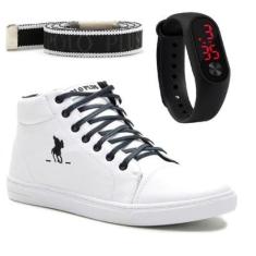 Kit Com Tênis Cano Médio Masculino + Relógio Digital E Um Cinto-Masculino