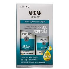 INOAR Kit Argan Infusion Anticaspa Shampoo + Condicionador, 500 Ml+ 250 Ml, Multicolorido