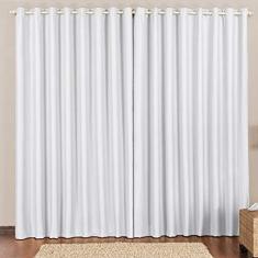 Cortina 2 Mts Sala Quarto Escritório Blackout para Varão Branca