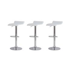 Kit 3 Banquetas Tóquio Belo Horizonte Branca Base Giratória