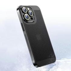 Capa de telefone com dissipação de calor para iphone 15 14 11 12 13 Pro Max 14Plus XS Max Mini capa com borda galvanizada em favo de mel, preta, para iphone 13 Pro