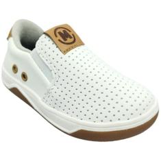 Tênis Molekinho Menino - Conforto e Estilo Casual, Branco, Caramelo, 2