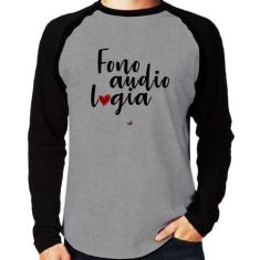 Camiseta Raglan Fonoaudiologia por amor Manga Longa - Foca na Moda, Ci