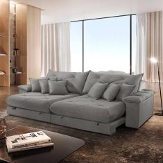 Sofá ágata Linho Dois Módulos De 90 Cm B25 Meu Sofá Online A230 Linho Cinza