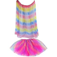 Kit Fantasia Infantil Capa e Saia Festa Criança Colorida - Castela