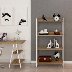 Estante de Livros Industrial Aço 80CMX146CM 4 Prateleiras Kuadra Marro
