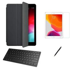 Kit Capa Smart Case iPad 7a Geração 10.2 /Can/Pel e Teclado - Preto