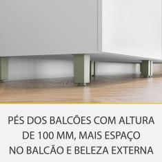 Cozinha 5 Peças 4 Portas 4 Gavetas Ripado Marquesa 100 MDF