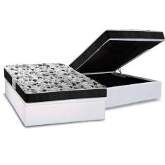 Cama Box Baú Casal: Colchão Espuma Probel D23 ProDormir Advanced + Base CRC Courano White(138x188)