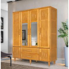 Guarda-roupa Imperatriz 4 Portas Imbuia com Espelho Imbuia