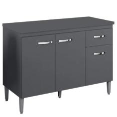 Balcão Pia Gabriela 120cm com Tampo MDP - AJL Móveis, Cinza