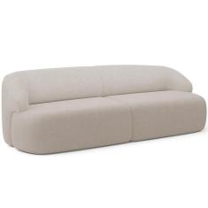 Sofá 3 Lugares Curvo Orgânico Para Sala Living 220cm Barolo L06 Bouclê