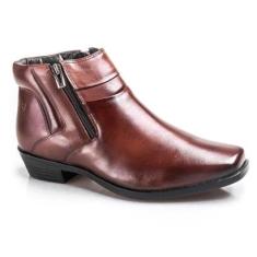 Bota Rafarillo Country Masculina Couro Lisa Urbano-Masculino