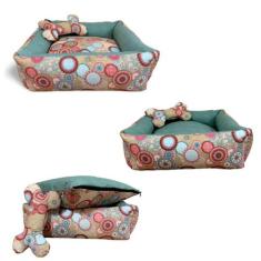 Cama Impermeável Com Travesseiro Para Cães E Gatos - Rosa P - Nica pet