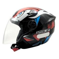 Capacete Moto Aberto Ebf Spark Jet Dragon Brilhante, Vermelho