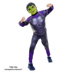 Fantasia Incrível Hulk Infantil Vingadores Ultimato Longa de Luxo - Gl