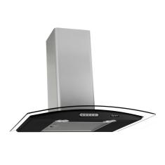 Coifa De Parede Vidro Curvo Terim 60cm Black Inox 220V