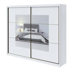 Guarda Roupa Casal Com Espelho 2 Portas 6 Gavetas Toronto Lopas Branco