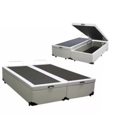 Cama Box Baú Queen Size Bipartido Blindado Sintético com Pistões a gás