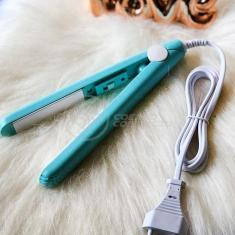 Mini Chapinha Prancha Portátil 17Cm Bivolt Profissional Azul