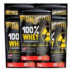 Kit 5 Whey Protein 100% Ultra Concentrado 4,5K Morango