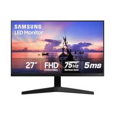 Monitor LED SAMSUNG T35F de 27 polegadas com design sem bordas, painel IPS, 75 Hz, FreeSync e modo de proteção ocular (LF27T350FHNXZA), cinza azul escuro