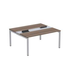 Mesa Plataforma Dupla com Pé de Aço para Coworking 160X140/2P PDC16/14/2P Walnut/Cinza