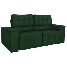 Sofá Cama Retrátil Sala Vicenza 175cm Suede Cor Verde