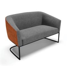 Sofá Namoradeira 2 Lug Industrial Preto Stella Noz-linho D03 - D'rossi Cor Grafite