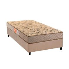 Cama Box Solteiro: Colchão Espuma D33 Paropas Pasquale Wave Clean + Base Crc Suede Clean (96x203)