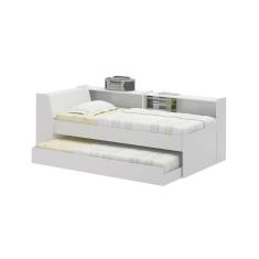 Cama Solteiro Bicama com Estante Ditália BB-28-29 Branco