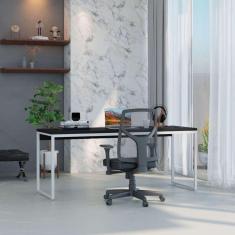 escrivaninha studio preta e branca 180 cm