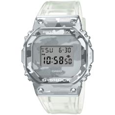 Casio Relógio de pulso digital masculino G Shock gm 5600Scm 1Dr Metal Face, prata, pulseira, Prata, alça