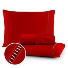 Roupa de Cama Jogo Lençol 400 Fios King 3 Peças Solteiro Casal Queen M