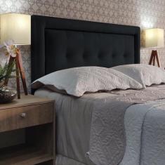 Cabeceira Cama King Veneza 05 Diamond Suede Preto 120 RBL