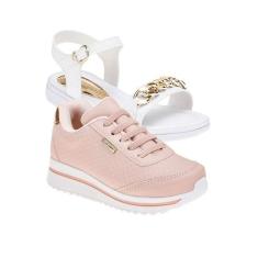 Tênis Escolar Menina e Sandalia Papete - KIT 2 PARES Tam 24 ao 34 - sa