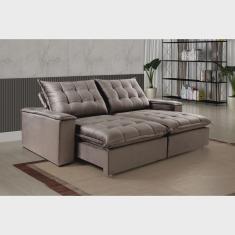 Sofá Retrátil e Reclinável 2 Lugares Capuccino