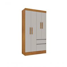 Guarda Roupa Oregon 4 Portas 2 Gavetas Tcil Cinamomo/Off White