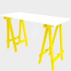 Escrivaninha Cavalete Prática Madersilva Amarelo Branco