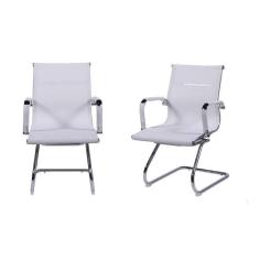 Kit 02 Cadeiras Boxbit Eames Office Tela Fixa Branca Branca