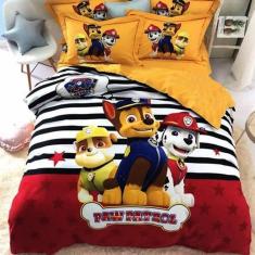 Jogo De Cama Solteiro King Infantil Patrulha Canina 4 Peças