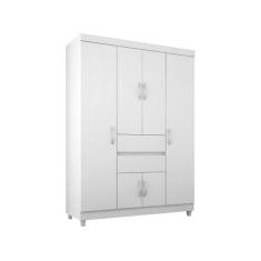 Guarda Roupa Casal Ecom II 6 Portas e 2 Gavetas Branco/Rosa - Demóbile