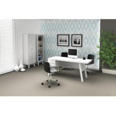 Mesa para Escritório com 2 gavetas ME4122 Branco - Tecno - Tecno Mobil