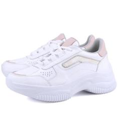 Tênis Plataforma Casual em Couro Mr. Gutt Branco-Feminino