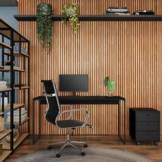 Mesa de Escritório Piper Preta 150 cm
