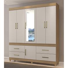 Guarda Roupa Roupeiro Casal 64720 06 Portas 04 Gavetas Guarujá Amendola Touch Off White Demóbile 
